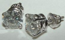 G SI1 diamonds stud post earrings 5 carat ear ring