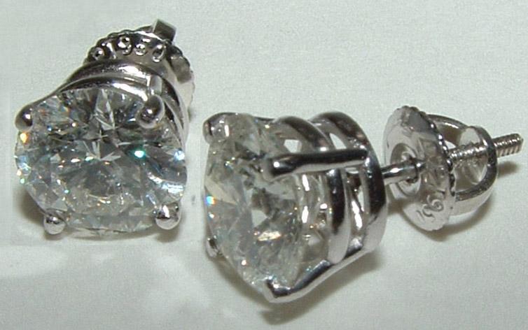 G SI1 diamonds stud post earrings 5 carat ear ring