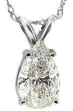 G SI1 pear diamond pendant 2 carat diamond necklace