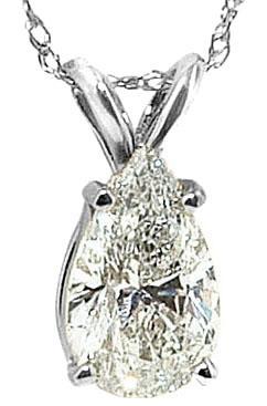 G SI1 pear diamond pendant 2 carat diamond necklace