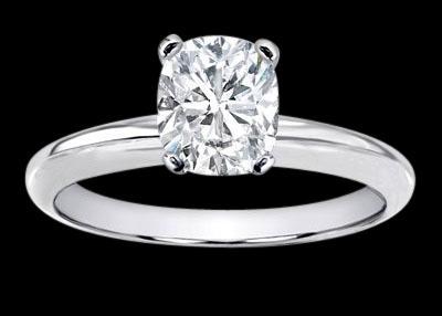 0.75 ct. H VS1 cushion diamond solitaire wedding ring