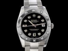 Pearl master Bezel diamond dial rolex datejust watch oyster bracelet