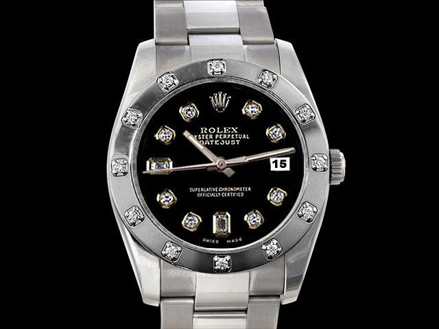 Pearl master Bezel diamond dial rolex datejust watch oyster bracelet