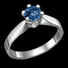 1 CT. Blue diamond solitaire engagement ring gold white
