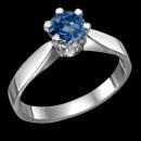 1 CT. Blue diamond solitaire engagement ring gold white