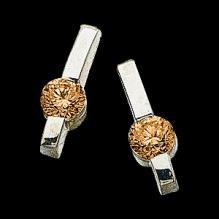 1 ct. brown chocolate diamonds earrings pair gold