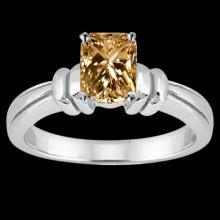 1.25 cts. radiant cognac diamond solitaire ring wedding