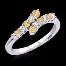 1.25 cts. Yellow canary journey style anniversary ring