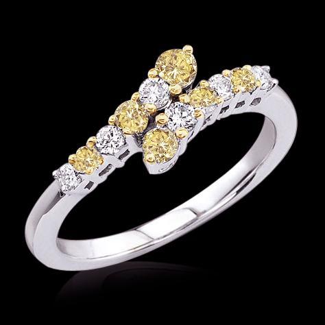 1.25 cts. Yellow canary journey style anniversary ring