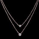 Pink gold Rose gold Double necklace diamonds yard 1.75 carat necklace bezel set
