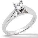 0.75 carat G SI1 princess diamond solitaire engagement ring gold white
