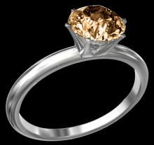 0.90 carat solitaire ring gold new natural brown diamond