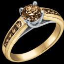 1 carat Brown diamonds yellow gold engagement ring