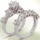 4.11 carats diamond wedding band set engagement ring