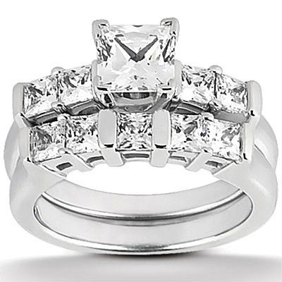 1.51 ct. diamond princess cut ring band white gold