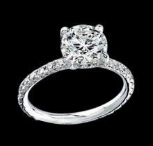 1.51 ct. diamond ring solitaire with accents gold new