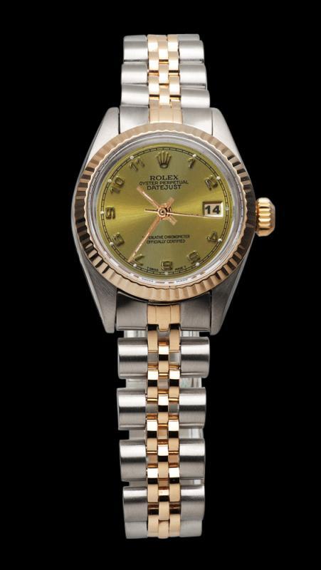 Champagne Arabic dial rolex SS & pink gold jubilee lady watch datejust