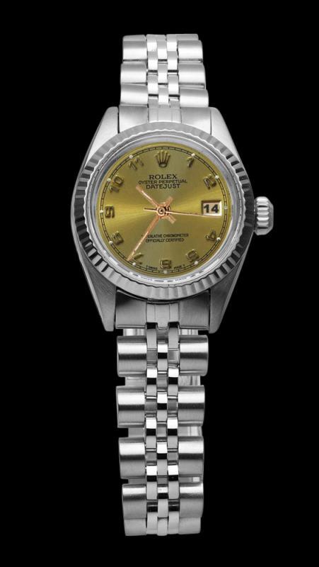 Champagne Arabic dial rolex SS jubilee bracelet datejust lady watch