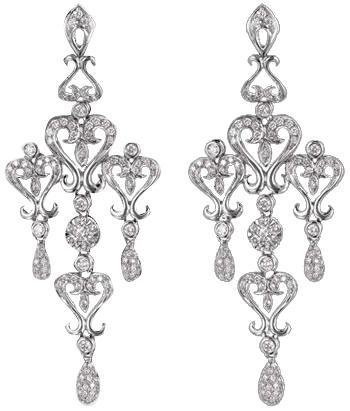 Chandelier diamond earring 6 carat diamonds long hanging earrings gold