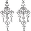 Chandelier diamond earring 6 carat diamonds long hanging earrings gold