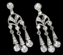 Chandelier diamond earrings 2.25 carat diamonds jewelry gold white