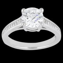 Channel setting baguette diamonds 2.31 carat wedding ring gold white