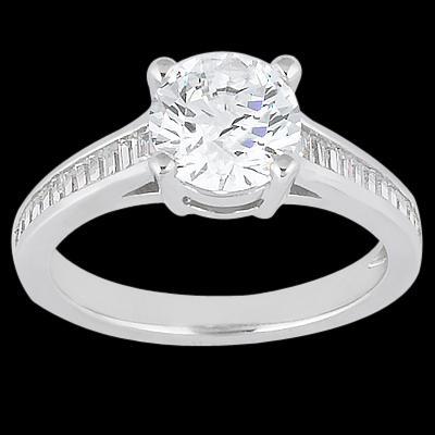 Channel setting baguette diamonds 2.31 carat wedding ring gold white