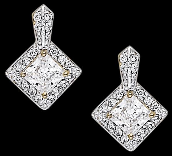 Princess diamond studs 2.50 carat earrings diamond stud earring