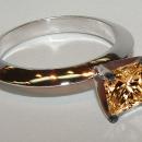 Sparkling chocolate princess diamond solitaire ring 1ct