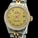 SS & gold champagne roman dial women watch rolex datejust jubilee