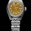 Champagne diamond dial rolex date just SS jubilee bracelet datejust lady watch