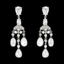 Chandelier diamonds 2.50 carat earring pair white gold ear rings