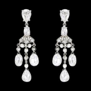 Chandelier diamonds 2.50 carat earring pair white gold ear rings