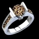 1.4 ct. Champagne diamond solitaire ring with accents