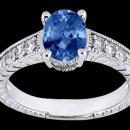1.75 carats oval cut white blue diamonds ring new gold