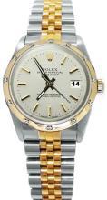 WHITE Rolex datejust watch diamond bezel pearlmaster jubilee bracelet two tone