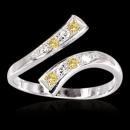 Yellow canary & white diamonds 1 carat ring gold white