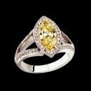 Yellow canary & white diamonds 2.76 ct. ring white gold