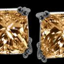 Radiant CUT Champagne diamond stud earrings new