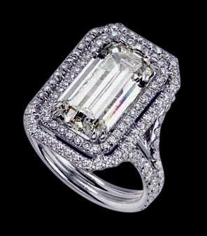 3 ct. diamonds royal engagement ring emerald center
