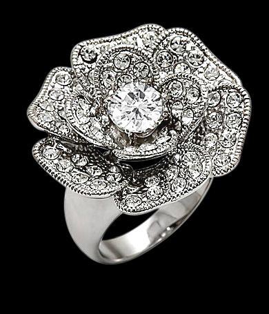 5 carat rose flower style diamond engagement ring gold