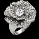 5 carat rose flower style diamond engagement ring gold