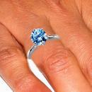 Gorgeous round blue diamond solitaire ring 1.25 carats