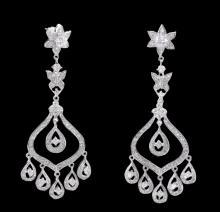 4.5 carat diamonds chandelier earring dangling white gold jewelry earrings
