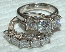 4.5 carat WHITE GOLD DIAMOND RING wedding band SET new