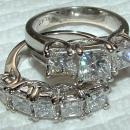 4.5 carat WHITE GOLD DIAMOND RING wedding band SET new