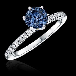4.5 ct. Blue SI1 diamond Engagement ring white gold new