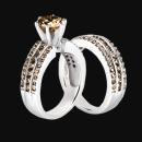 4.5 ct. Champagne brown diamonds engagement ring band set