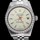 Diamond bezel date just watch gents rolex white stick dial SS jubilee bracelet