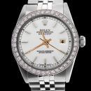 Diamond bezel date just watch gents white stick dial SS jubilee bracelet rolex
